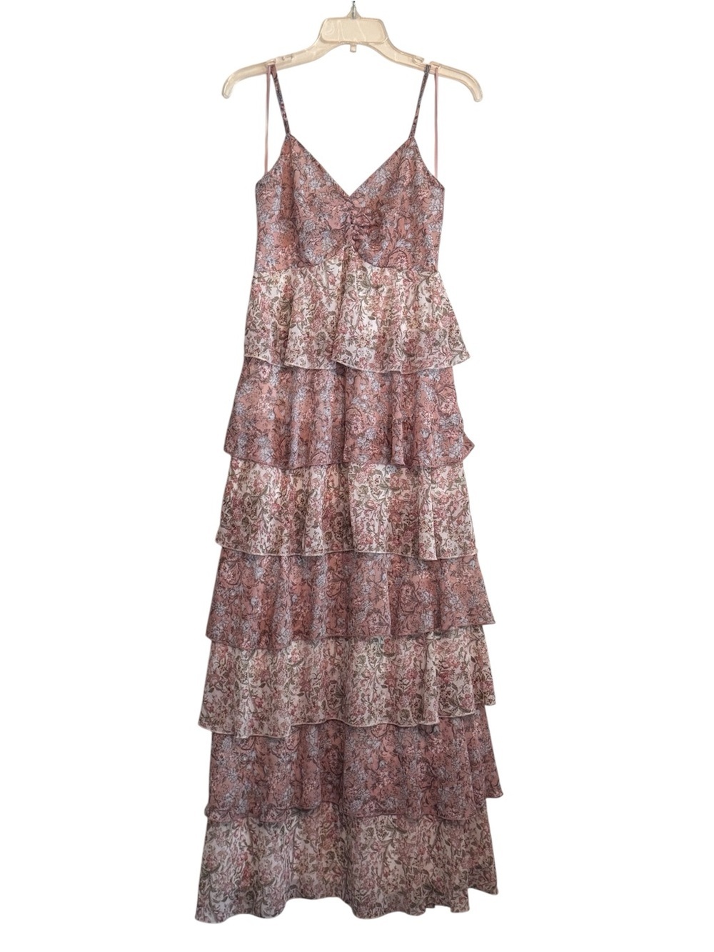In February Clay Multi Ruffle Maxi Dress - Picture 2 of 9